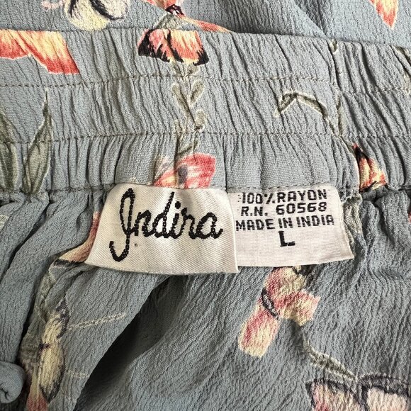 Vintage Butterfly Print Midi Maxi Skirt Pleated Romantic Whimsical Dainty Flowy - Picture 5 of 8